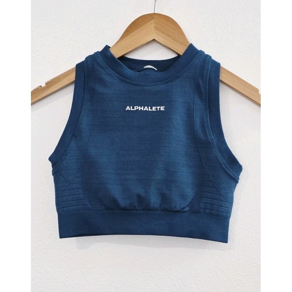 Alphalete Ozone Crop Bra Women's Size Small Atlantic‎ Blue